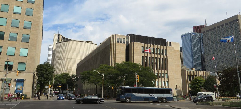 The Ontario Superior Court of Justice building beside Toronto City Hall