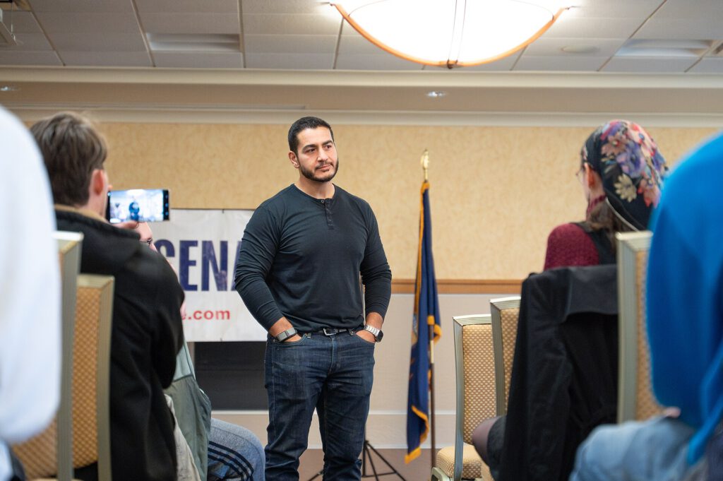 Abdul El-Sayed meeting voters